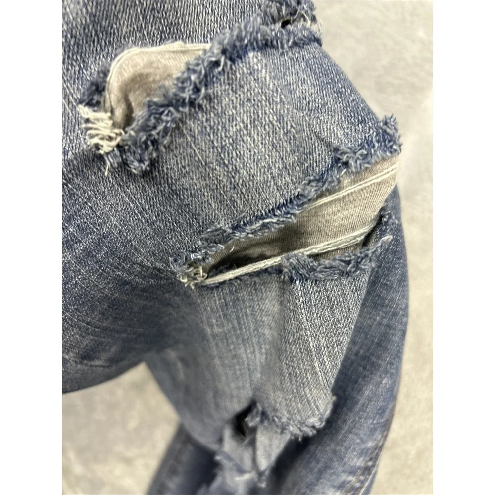 Twentyone Black Rue 21 Jeans Curvy Skinny 7/8‎ Blue Distressed Grunge Street